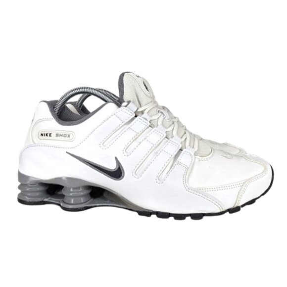 Nike Mens Shox NZ Leather 378341-102 Sz 8.5 White Cool Grey Running Shoes - Picture 3 of 10